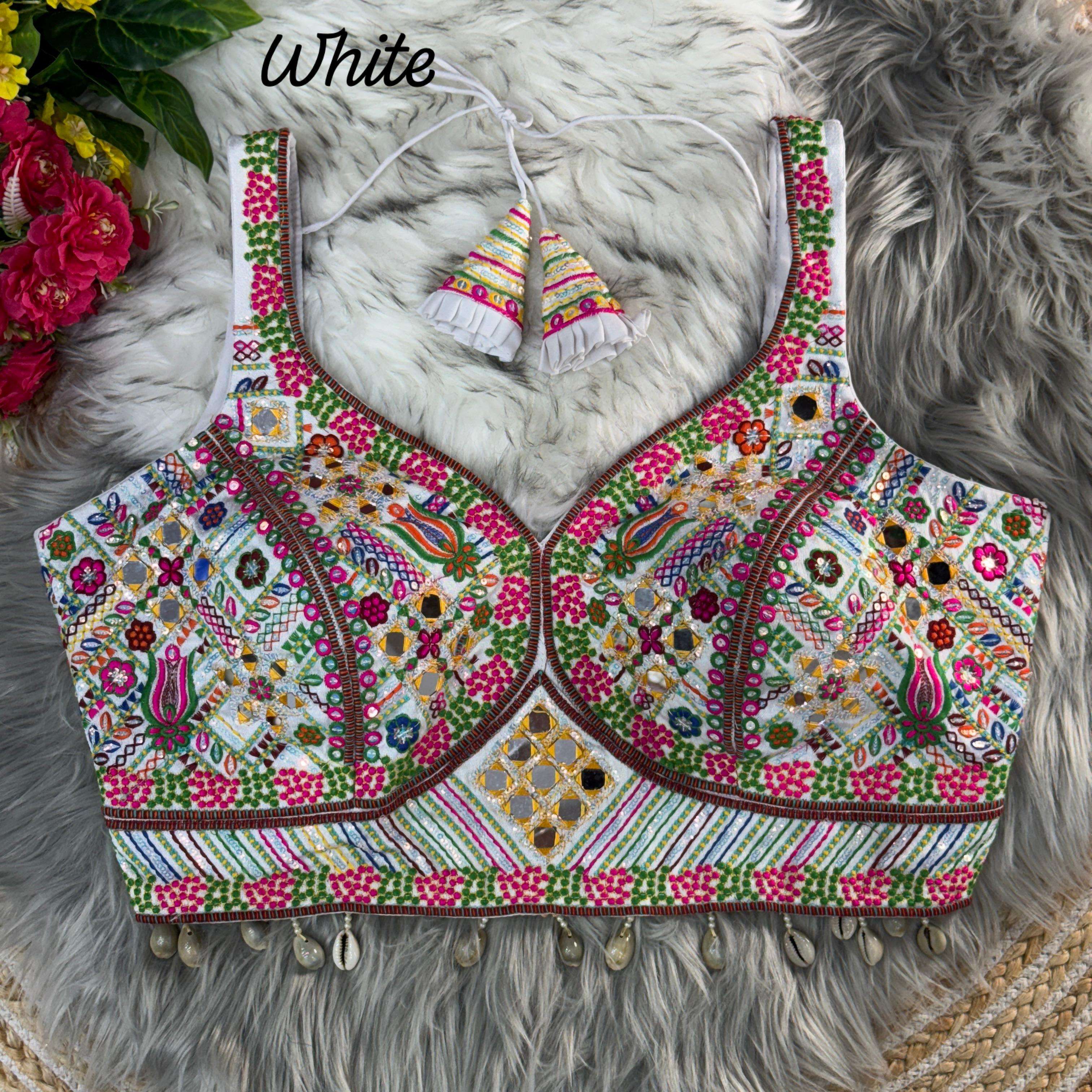 Fancy Bollywood Design With Kaudi Lace & Handmirror Work BLOUSE 